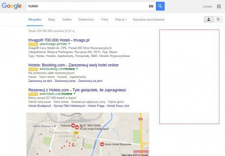 Google rezygnuje z reklam po prawej stronie w wynikach wyszukiwania