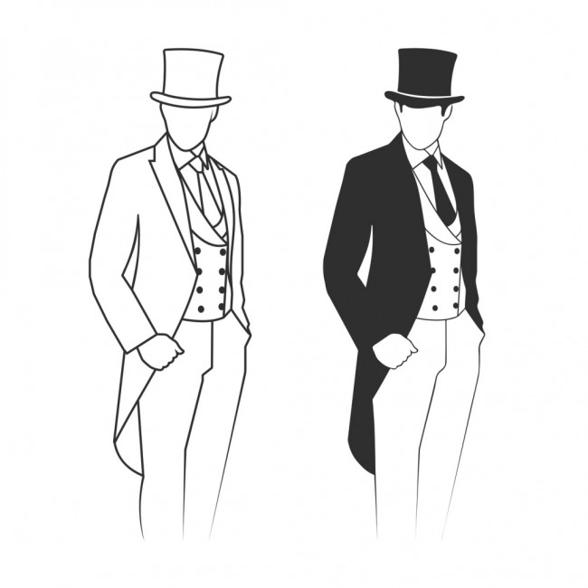 Dwóch dżentelmentów w czarnym i białym kapeluszu